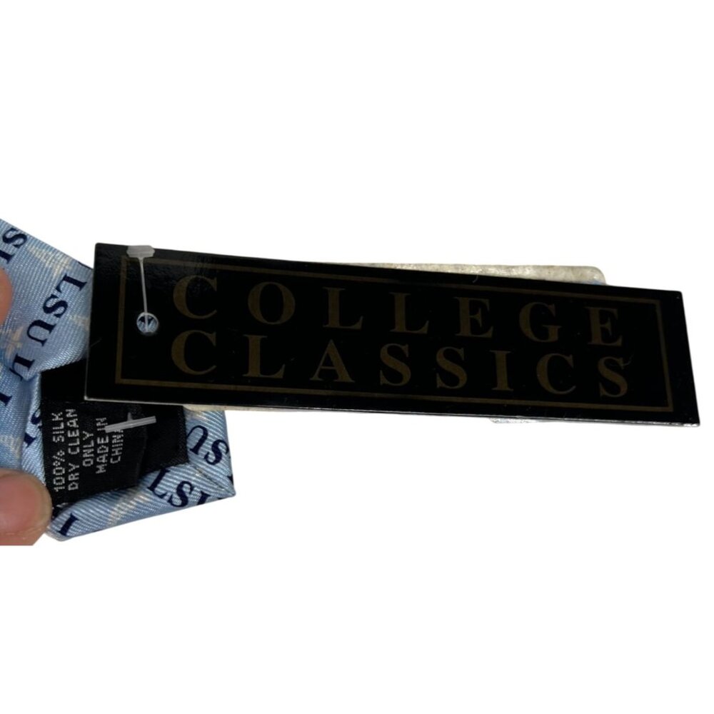 LSUHSC Silk Tie College Classics LSU Health Sciences Center Light Blue - Picture 4 of 6